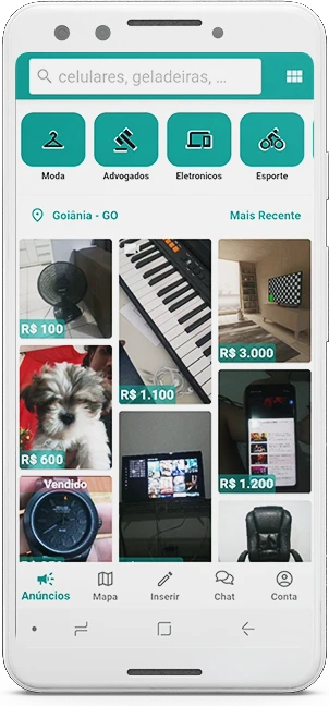 App aquianuncios no celular